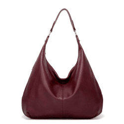 Ashioup Women's Tote Bag Vintage PU Leather Handbags for Women Hobo bags Tote Shoulder Bag with Zipper Dunkelroter Kaffee