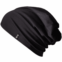 Enter the Complex® Leichte Beanie Mütze, Herren und Damen, Übergangsmütze, Sommer Beanie, Dünne Kopfbedeckung, Baumwolle (Jersey) L-XL Schwarz