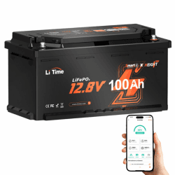 LiTime 12V 100Ah LiFePO4 Wohnmobil-Untersitz-Batterie mit Bluetooth & Smart BMS, Tieftemperaturschutz, Max. 15000 Zyklen, 100A BMS, 20.48kWh, DIN H8 L5 Größe, Blei-Säure-Ersatz, perfekt für RVs 12V100Ah H190 Bluetooth