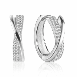 ASH'S CHOICE Ohrringe Sterling Silber 925 Creolen für Damen, 14 Karat Vergoldet Creolen Ohrringe Runden, Glänz Kleine Creolen mit AAA+ Zirkonia Strasssteine, Hypoallergen Creolen Ohrringe für Damen Silbercreolen15mm