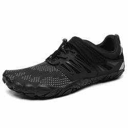 SAGUARO Barfußschuhe Herren Barfussschuhe Damen Barfuss Schuhe Zehenschuhe Outdoor Fitnessschuhe rutschfest Traillaufschuhe Barefoot Shoes mit Zero-Drop Solhe,Gr.35-48 EU 39 EU Reiches Schwarz