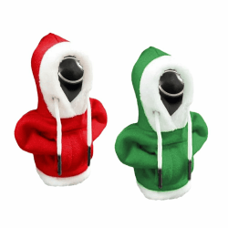 Weihnachtstag Auto Schaltknauf Abdeckung, Weihnachtstag Schaltknauf Hoodie Schaltknauf, Manueller Oder Automatischer Schalthebel, Staubdichter Schutz, Dekoratives Autozubehör, Car Shifter Hoodie Weihnachtstag-2-stück
