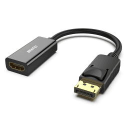 BENFEI 4K DisplayPort auf HDMI Adapter, Unidirektional DisplayPort DP Computor zu HDMI Monitor Verbindungs Adapter Kompatibel für Laptop PC Monitor TV Projektor 1 Stück Schwarz