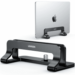 UGREEN Vertikaler Laptop Ständer Aluminium Vertikal Stand Laptopständer Platzsparender Laptop Halter mit thermischer Basis für Laptops,MacBook Air,Pro,Samsung, iPad,Tablets Schwarz 1 slot