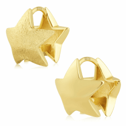 ASH'S CHOICE Silber 925 Creolen Kleine Ohrringe Damen, Silber 925 Ohrringe Klobig Kleine 14K Gold Creolen Klobig Dick Knorpel Kreolen Huggie Creolen Mini Kleine Creolen Leicht Breit Ohrringe Mädchen Sterngold