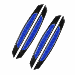 WeFoonLo 4 stücke Schwarz Kohlefaser Auto Auto Tür Bump Protector Aufkleber für Auto SUV Pickup Truck (Blau)