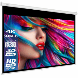 ESMART Economy EXR Rollo-Leinwand 217 cm Bild 200 x 113 cm (90") | Format 16:9 | Heimkino Beamer Projektionsleinwand Rollo Leinwand LCD LED 200 x 113 cm (90") 16:9 Tuch: Weiß Rollo-Leinwand Economy EXR Series