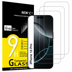 NEW'C 3 Stück, Panzer Schutz Glas für iPhone 16 Pro (6,3"), Frei von Kratzern, 9H Härte, HD Displayschutzfolie, 0.33mm Ultra-klar, Ultrabeständi 16 Pro-6,3 Zoll transparent