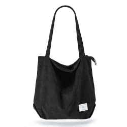 KALIDI cord Tasche Damen Umhängetasche mit Reißverschluss,Groß Shopper Tasche Tote Bag Handtasche Schultertaschen für Arbeit Büro Reisen Einkaufen Schule und Alltag Schwarz