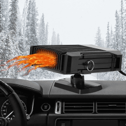 Auto Heizung, 150W 12V Tragbare Autoheizung Heizlüfter mit 2 in 1 Heizung und Kühlung, Auto Windschutzscheibe Entfroster Demister Schnelleheizung, die in Zigarettenanzünder Steckt Zusatzheizung Schwarz