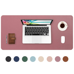 DOBAOJIA Große Schreibtischunterlage, Schreibtischmatte, Desk Pad, Schreibtischschutz, Schreibblock, für Laptop/Tastatur/Maus, PU Leder Wasserdicht + Wildleder Rutschfest 70 x 35cm (Dunkelrosa) Dunkelpink 70 x 35cm