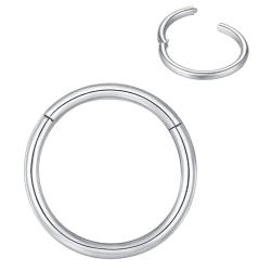BLESSMYLOVE Nasenring Hoop 316L Chirurgenstahl Knorpelohrring Septum Clicker Ring 0,8 mm 1,0 mm 1,2 mm 1,6 mm 2,0 mm Edelstahl Klappbarer Segmentring Lippenring Conch Daith Helix Rook Tragus Lobe Snug Ear Body Piercing Schmuck 1 Stück 0,8 x 8 mm Silber