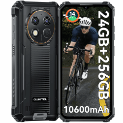 OUKITEL G1 Outdoor Handy Android 14-10600mAh 24GB+256GB Outdoor Smartphone Ohne Vertrag 6,52 Zoll 48MP+5MP Kamera baustellenhandy Dual SIM IP68/NFC/OTG/GPS/Face ID Schwarz