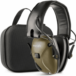 awesafe GF01L Gehörschutz für Schießstand Elektronischer Gehörschutz für Schlagsport, Gehörschutz, Ideal für Schützen und Hunting Schwarz, NRR 24dB [Kommt mit Travel Lagerung Tragetasche] Grün