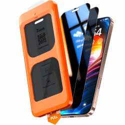 TOCOL für iPhone 16 Pro Max für Panzerglas Sichtschutz, Stoßfest Full Screen Auto-Installation 0 Blasen 9H Härte Kratzfest Anti-Fingerabdruck Blickschutz Schutzglas für iPhone 16 Pro Max, 2 Stück iPhone 16 Pro Max Sichtschutz Schutzglas