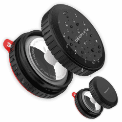 Airtag Hülle 2er Pack,IPX8 Wasserdicht Airtag Halterung mit Ultra Steuerrohr Aufkleber, Airtag Holder Hartes PC-Material,für Auto, Fahrrad,Motorrad,Wallet,Gepäck,Zubehör, Kompatible Apple Airtag Space Black 2 Pack
