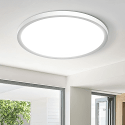Deckenlampe LED Deckenleuchte Flach Rund - Natürliches Weiß 24W 5000K 1800LM IP44 Modern Led Panel Badezimmer Lampe Badlampe Decke Küchenlampe für Bad Flur Schlafzimmer Balkon Treppe Keller Ø 22 CM 22cm 1 Stück 5000k
