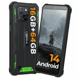 OUKITEL G2 Android 14 Outdoor Handy Ohne Vertrag, 6" HD+ Octa-Core günstig Smartphone, 16GB+64GB Smartphone 4G, 6300mAh Akku, IP68 Wasserdicht, 5+13MP Kamera, Dual SIM, OTG-Grün