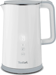 Tefal KO6931 Sense Wasserkocher | 1,5 L Kapazität | Digitalanzeige | 5 Temperaturstufen | 360°-Sockel | Wasserstandsanzeige | herausnehmbarer Kalkfilter | 30 Minuten Warmhaltefunktion| 1800W | weiß