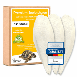 Tamay Sepiaschalen Premium 12 Stück I Optimale Kalzium u. Vitaminversorgung Nahrung, Futter für Reptilien, Schildkröten, Vögel I Sepia Schalen Terrarium Zubehör