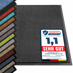 etm® Schmutzfangmatte - Note 1,6: Sieger Preis-Leistung - Fußmatte in vielen Größen - Türmatte Fußabstreifer für Haustür innen und außen (Anthrazit-Schwarz, 60x90 cm) 60 x 90 cm Anthrazit-schwarz