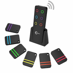 Schlüsselfinder-Esky Key Finder Schlüsselfinder pfeifen pfeifen mit 6 Empfängern für Schlüssel, Brieftasche, Telefon und Haustier-Tracker Geschenke für Eltern Schwarz