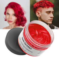 Temporäre Haarfarbe Rot Haarfarbe, Styling Haartone für Männer Frauen, Natürliche Frisur Pomade, Temporäre Haarfärbemittel Wachs für Party, Cosplay & Halloween, 4,23 Unzen (Rot) #7 Rot