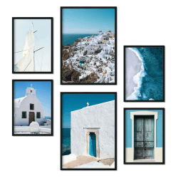 Nacnic Set 6 Griechenland Plakate - Wandbild Kunstdruck Deko Posters & Prints - Inneneinrichtung im Kunstgalerie - A3 und A4 - ungerahmt A3 & A4 ohne Rahmen Griechenland