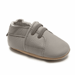 HMIYA Weiche Leder Krabbelschuhe Babyschuhe Lauflernschuhe mit Wildledersohlen für Jungen und Mädchen 0-6 Monate 6-12 Monate 12-18 Monate 18-24 Monate 6-12 Monate Grau Xd