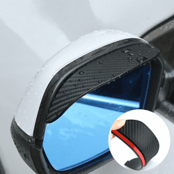 Mioloe 2 STÜCKE Universal Auto Rückspiegel Regenschutz Sonnenblende Augenbraue Kohlefaser Seitenspiegel Regenschutz Auto Zubehör (01) Angebot bei HelloDeals