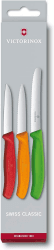 Victorinox Swiss Classic Gemüsemesser-Set, 3-teilig, Obstmesser, Gerader Schliff, Extra Scharf, Robuster Kunststoffgriff, mehrfarbig Mehrfarbig Single