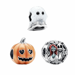 Feitery Compatible with Charms Pandora Halloween Leuchtend Bead Charms Allerheiligen für Damen Kombinatorisch-C