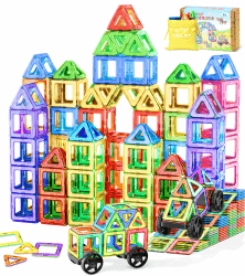 COOLJOY Magnetische Bausteine 50 Teile, Magnetspiel STEM Magnetbausteine, Montessori Spielzeug ab 2 Jahre, Magnete Kinder ab 3 4 5 6 7 Jahren für Jungen und Mädchen A-mehrfarbig