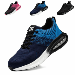 Sicherheitsschuhe Arbeitsschuhe S3 Herren Damen Leicht Arbeit Schuhe mit Stahlkappe Sommer Frauen Sportlich Schutzschuhe Sicherheit Sneaker Shoes Turnschuhe 44 EU Blå Svart