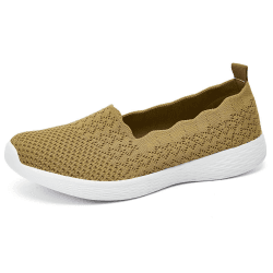 Puxowe Damen Slip On Sneaker Leichte Atmungsaktiv Sportschuhe Turnschuhe Bequem Freizeitschuhe Walking Schuhe Outdoor Fitness 41 EU Khaki
