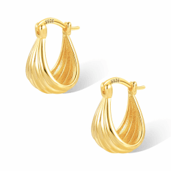 ASH'S CHOICE Silber 925 Creolen Kleine Ohrringe Damen, Silber 925 Ohrringe Klobig Kleine 14K Gold Creolen Klobig Dick Knorpel Kreolen Huggie Creolen Mini Kleine Creolen Leicht Breit Ohrringe Mädchen MuschelCreolenGod