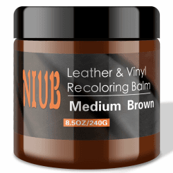 NIUB Lederreparaturset, 240g Mittelbraun Kunstleder Reparatur Set, Leder Kratzer Entferner, Leder Rückfärbebalsam für Sofas, Möbel, Lederschuhe, Ledercouch Farbe, Schnell trocknender Lederbalsam