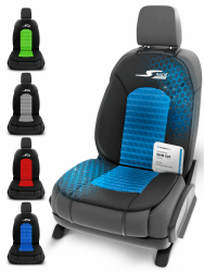 Walser Car Comfort Auto-Sitzauflage S-Race, Auszeichnung Sehr Gut* Autositzauflage, Sitzkissen-PKW, Universal Sitzschoner-Auto, Sitzauflage-Auto Vordersitze, Sitzunterlage-Auto blau/schwarz