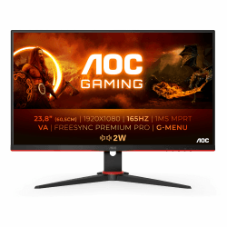 AOC Gaming 24G2SAE - 24 Zoll FHD Monitor, 165 Hz, 1ms, FreeSync Premium (1920x1080, VGA, HDMI, DisplayPort) schwarz/rot Nicht höhenverstellbar 24 Zoll FHD 165Hz