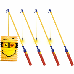 Heelay® 4 LED Laternenstab Electric 40cm für St Martin, Elektronischer Lantern Rods Stab Laternenumzüge Halloween Zauberstäbe für Kostüme für Kinder Party Kostümpartys 40cm Gelb und Rot