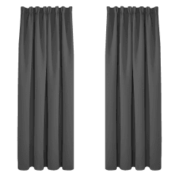 Deconovo Gardinen mit Kräuselband Blickdicht Vorhänge Kälteschutz Vorhang Verdunkelung Gardinen Wohnzimmer, 175x140 cm(HöhexBreite), Dunkelgrau, 2er Set 175x140 Dunkelgrau