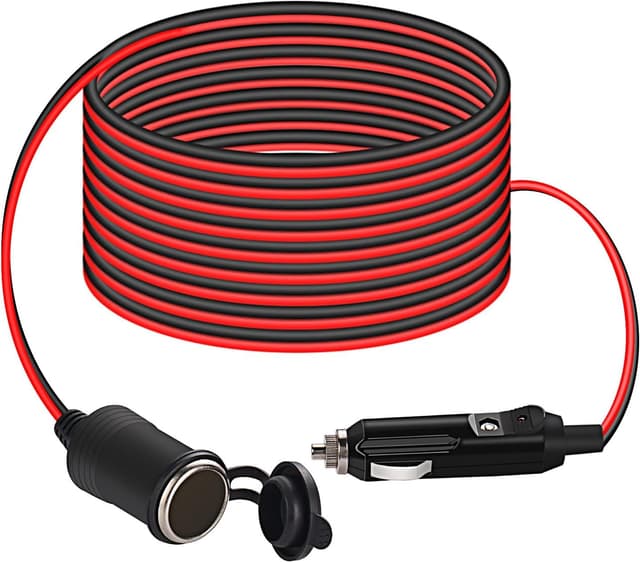Thlevel 5 meter 12V Verlängerungskabel Zigarettenanzünder Buchse Stecker 20AWG Kabel Ladegerät Adapter Auto Wasserdicht mit 15A Sicherung für 12V/ 24V Strom LKW Lieferwagen Wohnmobil Geräte