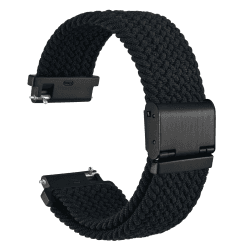 WOCCI Gewebtes Nylon Uhrenarmband mit Verstellbarer Schnalle, Geflochtene Sport Uhrenarmbänder für Herren und Damen, Bandbreite 18mm 19mm 20mm 21mm 22mm 20mm Schwarz (Schwarze Schnalle)