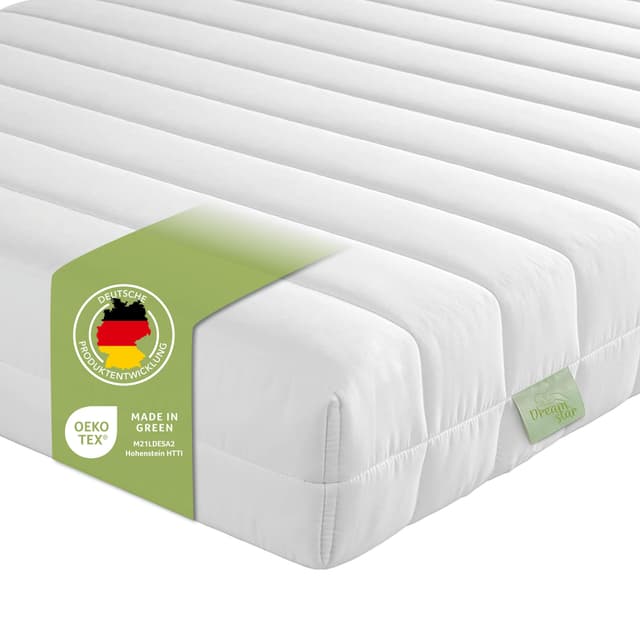 DREAMSTAR Easy Flex | ergonomische 7-Zonen Kaltschaummatratze | Öko-Tex Zertifiziert | Härtegrad 2 und 3 (H2 & H3) | Rollmatratze | Ortho Matratze I 90 x 200 cm ‎Höhe 11 cm 90 x 200 cm