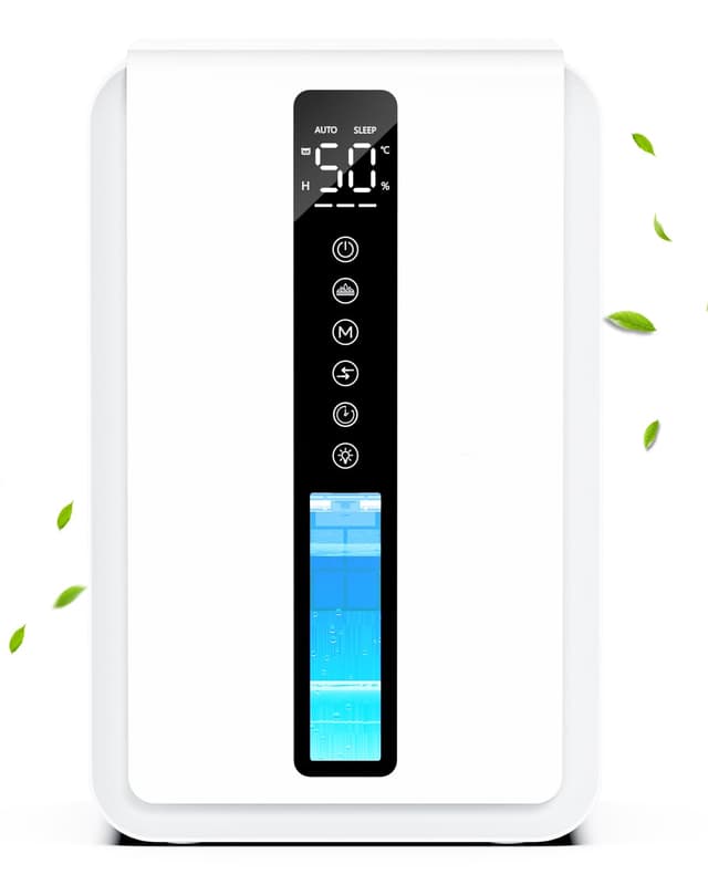 Luftentfeuchter Elektrisch, 2500ml Raumentfeuchter Entfeuchter mit 3 Stufen und 2 Modi, Intelligenter Touch Bedienfeld, 48h Timer, Tragbar und Leise, Ideal für Kleine Räume wie Bad/Küche/Büro/RV 2500 ml