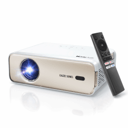 Aurzen Eazze D1 Beamer 4K Heimkino Projektor: Smart Full HD 1080P Beamer mit NetfIix Officially & DoIby Audio,Autofokus & Trapezkorrektur, Mini WiFi Bluetooth Projector für iOS Android TV Stick Gold
