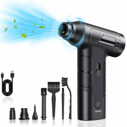 KACNON Bürstenloser Motor 130000 U/min, Druckluftspray Elektrische Staubgebläse, Mini Compressed Air Duster mit 7600mAh Akku, PC Reinigungsset für Laptop, Auto, Sofa, Bürogeräte J02