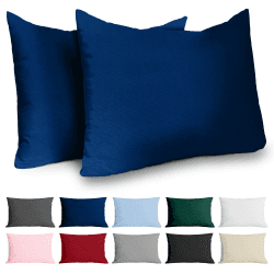 Dreamzie Kissenbezug 50x70 Renforcé Baumwolle (2er-Set) - Dunkelblau - Dicht gewebt mit 57 Fäden/cm² - Kissenbezug 70x50 cm - Oeko Tex Zertifiziert Dunkelblau 50 x 70 cm