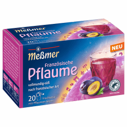Meßmer Französische Pflaume | 20 Teebeutel | Glutenfrei | Laktosefrei | Vegan 20 Teebeutel Französische Pflaume