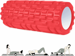 Faszienrolle, Vylaier Foam Roller mit 3D-Texturmassage, Standard Mittel-Hart, faszienrolle wirbelsäule Tiefenmuskelmassage, Massagerolle für Pilates, Yoga,Sport Rot